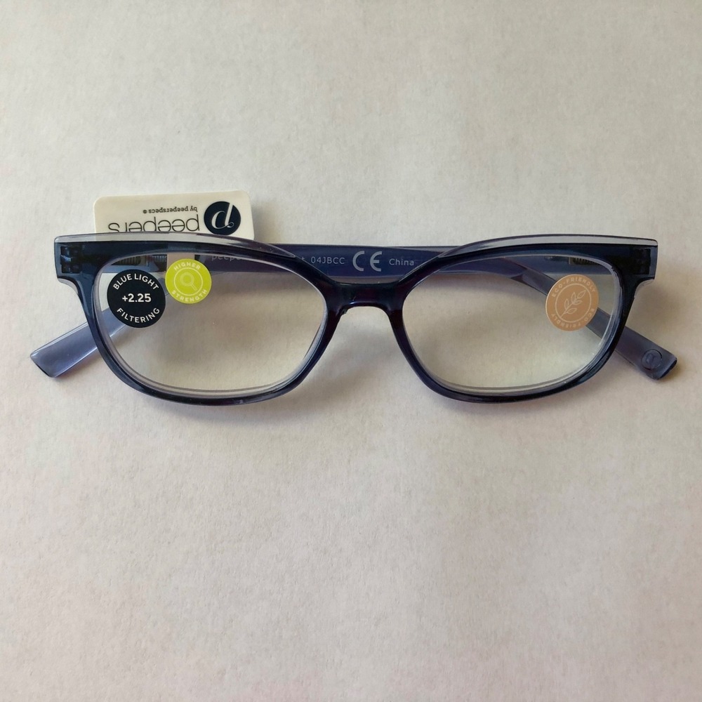 New Augusta Blue Peepers Reading Glasses +2.25